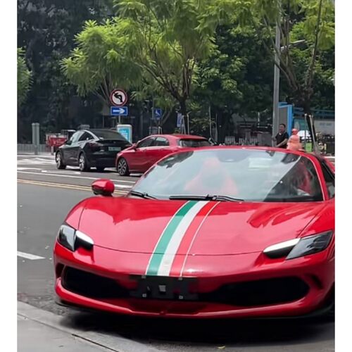 法拉利296GTS488赛道版SF90意大利三色458车贴运动贴纸平行线拉花