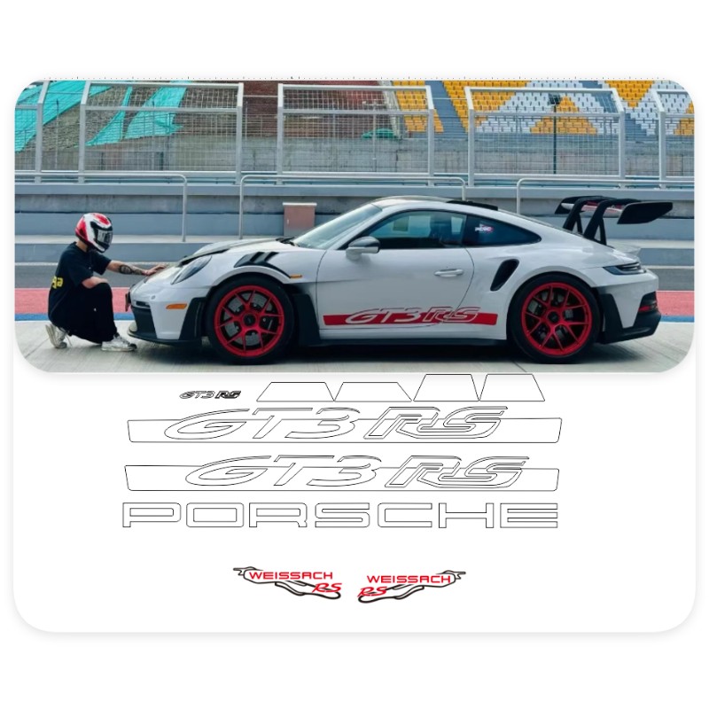 新保时捷911 992GT3 RS专用车贴拉花GT3车门侧裙赛车装饰原厂贴纸
