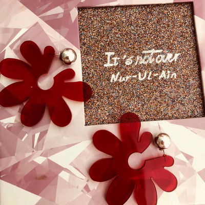 包邮ins类似款安娜夸张耳钉花朵