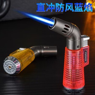 直头弯头透明迷你小焊枪直冲充气打火机便携烟斗雪茄檀香艾灸专用