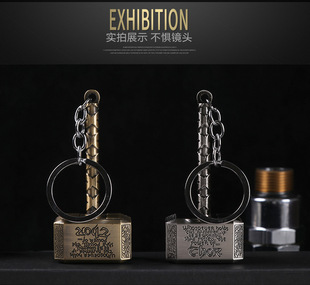 复仇联盟雷神之锤USB充电钨丝打火机防风点烟器钥匙扣便携挂件