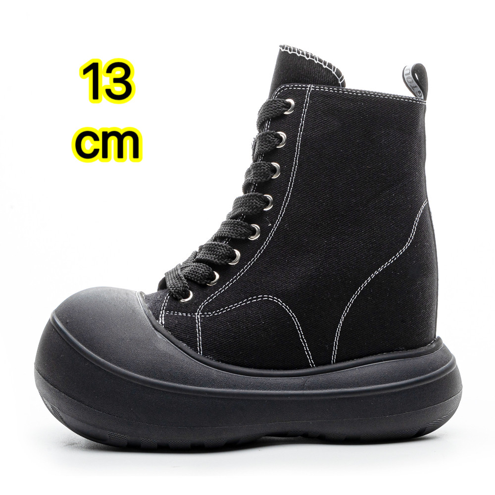 13cm隐形内增高女靴2026新小个子厚底马丁靴坡跟松糕鞋超高跟百搭
