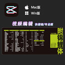 剪映快捷键鼠标垫视频剪辑超大加厚锁边桌垫键盘垫电脑办公工位垫