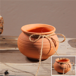 圆形花盆红陶花盆小吊盆细质陶盆多肉吊式瓦盆佛珠盆小泥盆