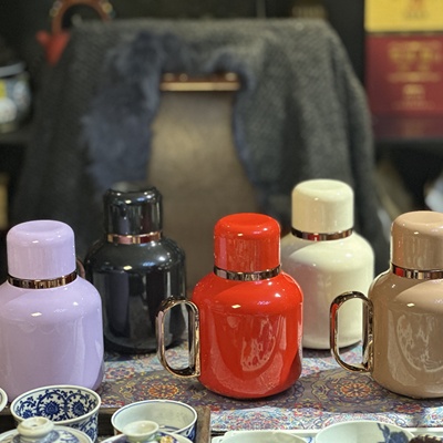 茶壶纯钛内胆焖茶壶大容量热水壶户外旅行便携保温壶水壶800毫升