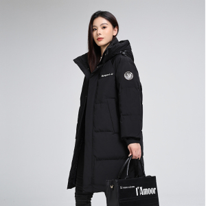 羽绒服女中长款2024年冬季新款时尚宽松加厚保暖白鸭绒百搭外套潮