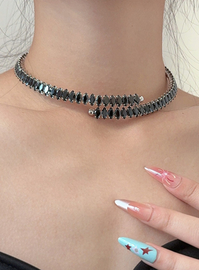 时尚简约闪钻choker气质项圈项链