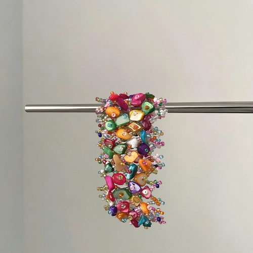民族风多彩碎石编织镂空手链手环