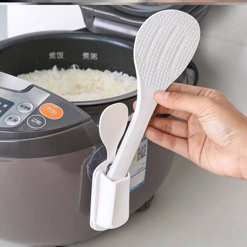 卡扣硅胶插座餐挂钩站立配件用品罩可拆自动铲式饭勺收纳架吸盘式