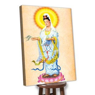 观音观世音菩萨绷框钻石画非成品绷好内框自己贴客厅免装裱竖版5d