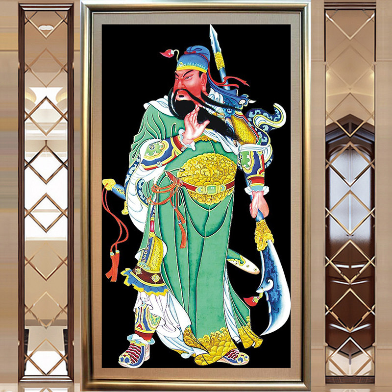 5d钻石画满钻新款书房关羽武财神关帝圣君关公点钻贴砖十字绣佛像