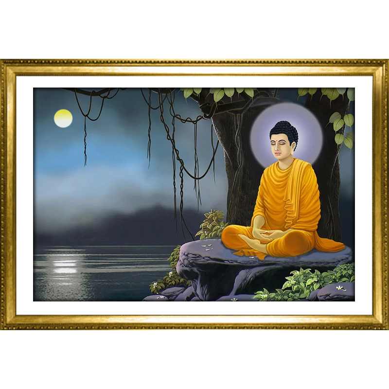 钻石画新款满钻客厅佛像释迦牟尼佛菩提树下悟道贴钻十字绣线绣5d