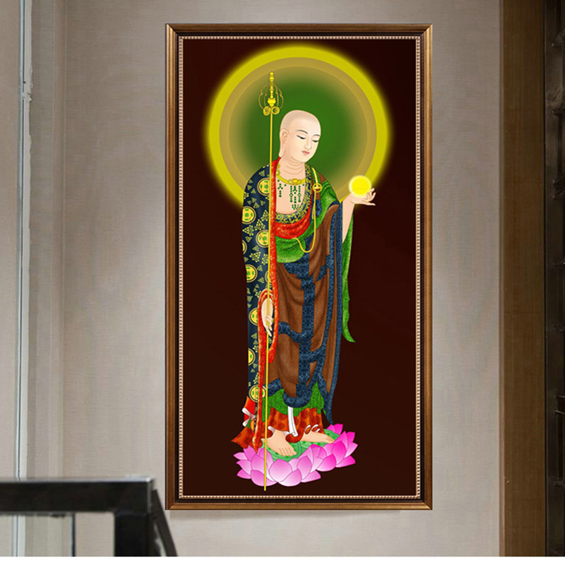 钻石画满钻竖版玄关地藏王菩萨供奉佛像手工点钻贴砖十字绣新款5d