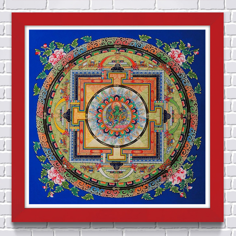 5D钻石画新款满钻绿度母心咒菩萨坛城砖石画贴钻石手工十字绣唐卡