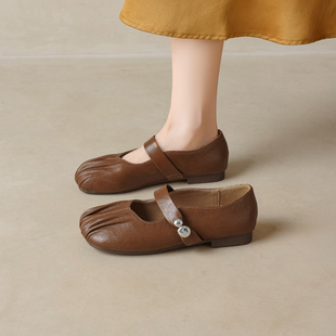 戈美其白色玛丽珍女鞋2026春季新款软底小皮鞋平底单鞋女款配裙子