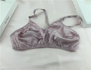 100%桑蚕丝精品真丝文胸双面无钢圈内衣乳罩薄款透气