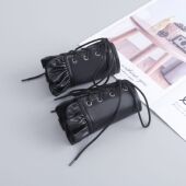 洛丽塔赛博朋克哥特皮质手袖 绑带短护腕手套亚文化配饰pu皮假袖 子