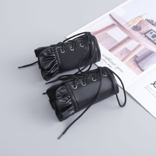 洛丽塔赛博朋克哥特皮质手袖 子 绑带短护腕手套亚文化配饰pu皮假袖