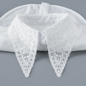 大尖领假领子蕾丝花边领