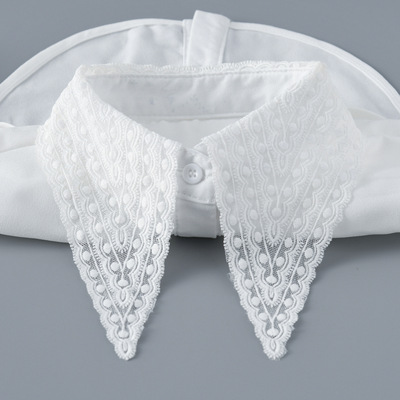 大尖领假领子蕾丝花边领