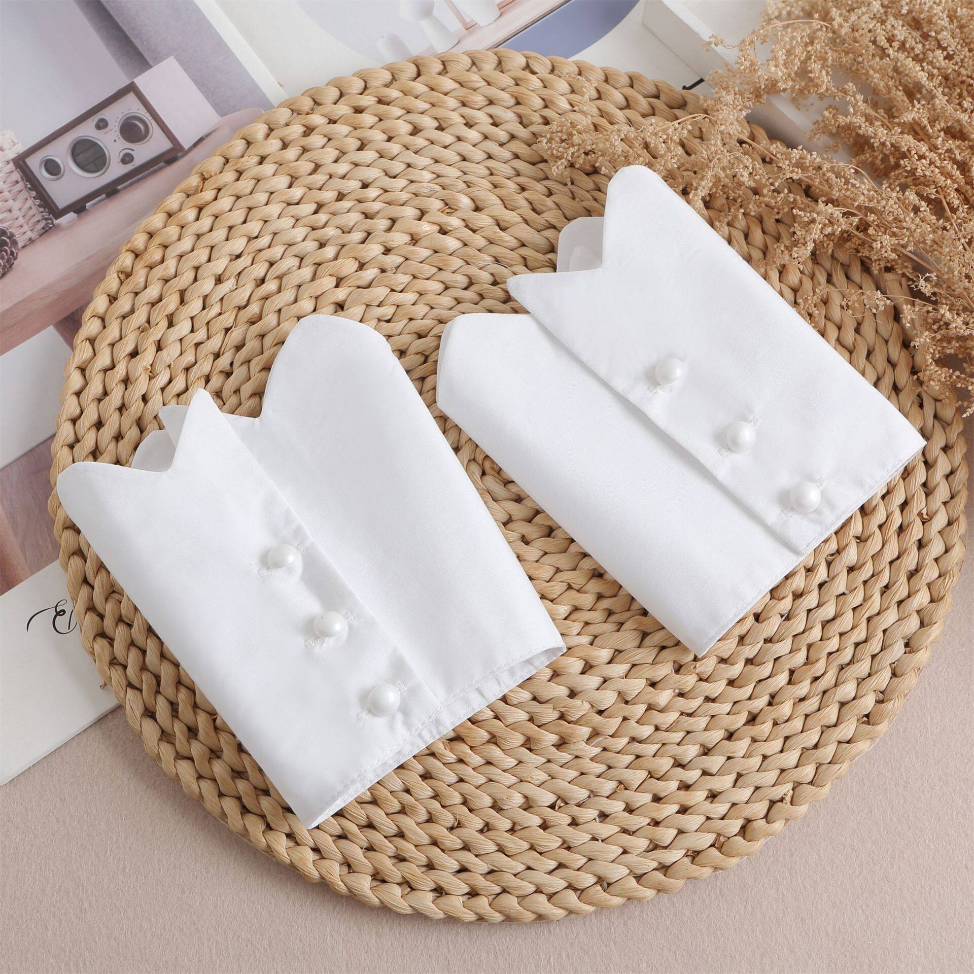 白色衬衣袖子装饰假袖口假袖子短接可拆卸手腕套女百搭极简风搭配