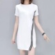 爆款 小个子连衣裙女2025夏新款 减龄休闲拼色圆领宽松显瘦T恤短裙