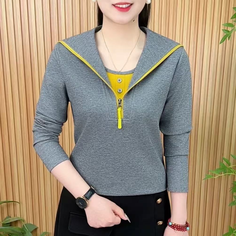 法式时尚春装新款海军领底衫时尚洋气女气质百搭显瘦高级感上衣