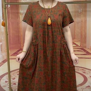 2025夏季 中年女士洋气碎花连衣裙减龄百搭款 轻薄休闲长裙遮肉显瘦