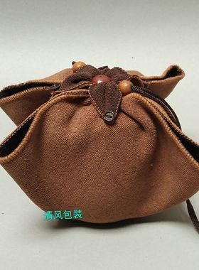 紫砂茶壶建盏荷叶茶巾锦袋杯袋