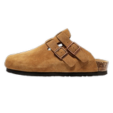 勃肯鞋男真皮包头半拖鞋情侣一脚蹬拖鞋软木外穿博肯鞋9501-P125，男鞋拖鞋，星座814A（原电商B253）