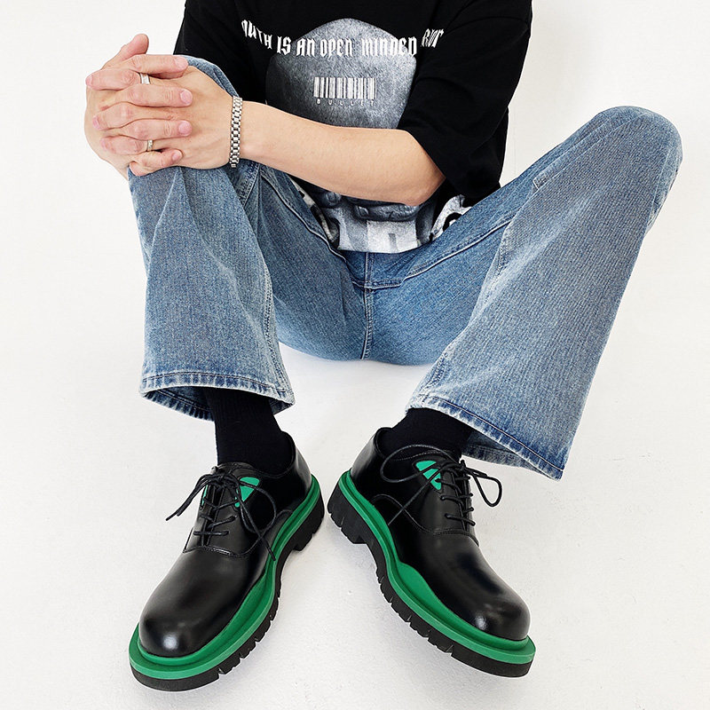 小众高级感绿底小皮鞋男增高德比鞋B253-5521-P115,男鞋皮鞋,星座814A（原电商B253）
