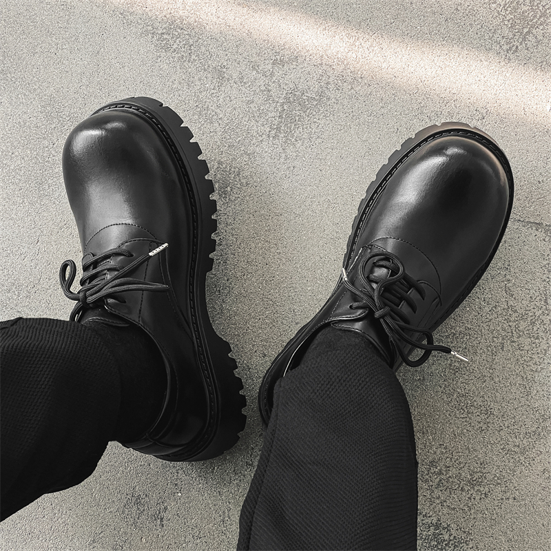 港风西装青年发型师厚底德比鞋男高级感大头皮鞋-1028-P110，男鞋皮鞋，电商B253