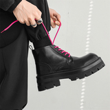 马丁靴男黑色厚底增高英伦风工装短靴中帮发型师靴9155-P115，男鞋马丁靴，星座814A（原电商B253）