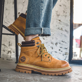 美式马丁靴男真皮大黄靴英伦复古中帮防滑工装B253-8165-P135，男鞋马丁靴，星座814A（原电商B253）