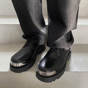 小众高级感厚底德比皮鞋男女韩系百搭通勤增高大头皮鞋7027-P108图片