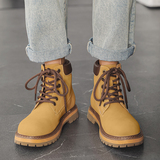 美式工装马丁靴男女复古厚底户外高帮机车大黄靴B253-9993-P120，男鞋马丁靴，星座814A（原电商B253）