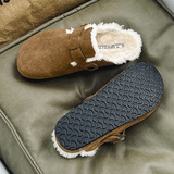 美式厚底加绒勃肯包头半拖单鞋男居家保暖一脚蹬B253-9132-P125，男鞋拖鞋，星座814A（原电商B253）