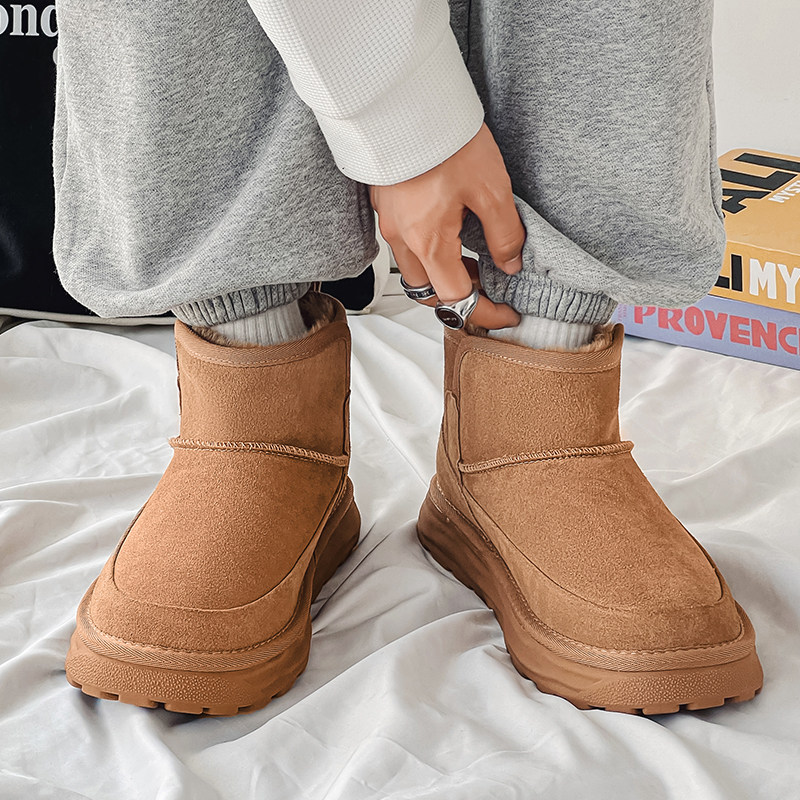 冬季加厚款保暖套筒雪地靴男防滑厚底加绒棉靴-YD2225-P135,男鞋雪地靴,星座814A（原电商B253）