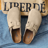 2024勃肯鞋男女透气户外防滑情侣厚底真皮半拖鞋YD9061-P120，男鞋拖鞋，星座814A（原电商B253）