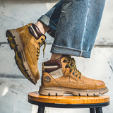 美式复古真皮马丁靴男厚底百搭工装短靴大黄靴B253-8162-P135，男鞋马丁靴，星座814A（原电商B253）