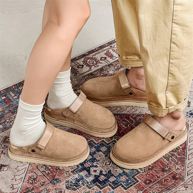 包头勃肯半拖男女真皮透气厚底外穿一脚蹬懒人拖鞋9508-P130，男鞋拖鞋，星座814A（原电商B253）