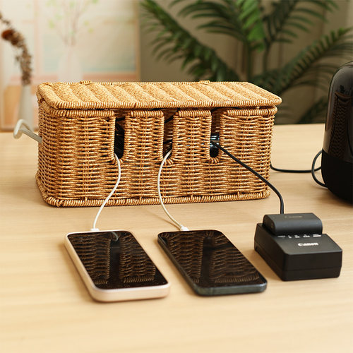 家好点桌面理线盒仿藤编织