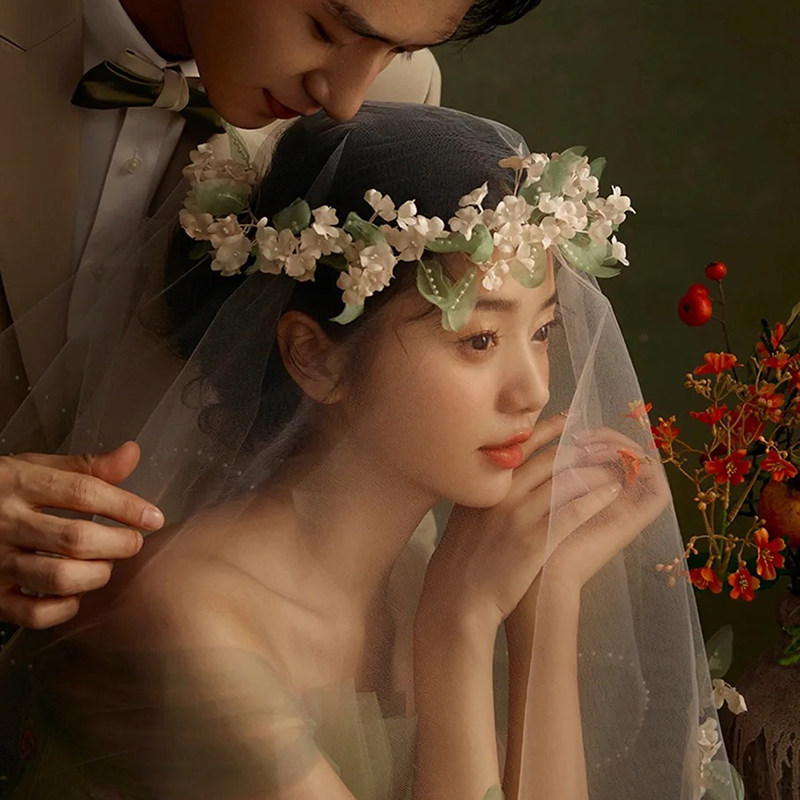 手工韩式小碎花朵发箍森系发时尚新娘结婚礼服海边影楼造型头饰
