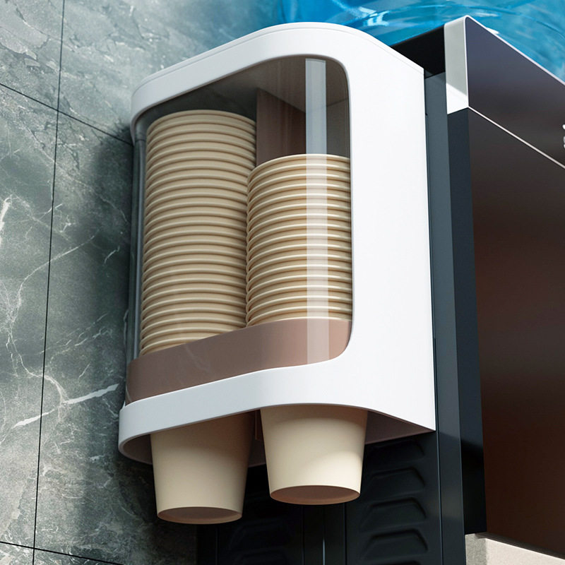 一次性杯子挂架自动取杯器纸杯架水杯挂壁式置物创意收纳家用