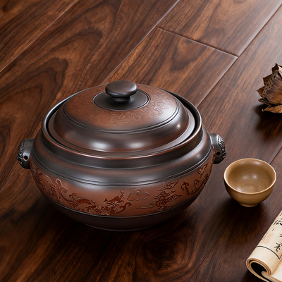 汽锅鸡发源地建水紫陶手工汽锅