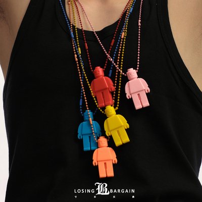 【Losing Bargain】原创彩色机器人积木硅胶项链百搭童趣叠搭男女