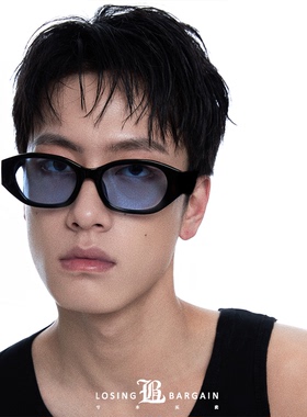 【Losing Bargain】粗边框椭圆形中性复古时髦大框墨镜太阳眼镜