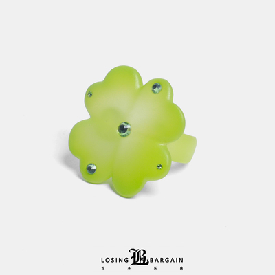 【Losing Bargain】原创四叶草幸运古早风简约立体戒指男女同款