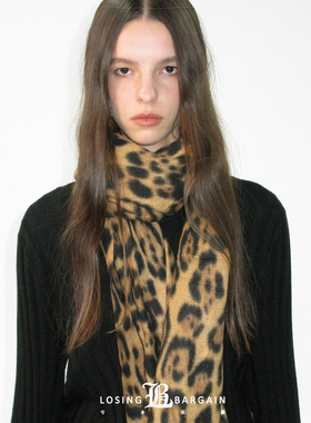 【Losing Bargain】复古豹纹围巾复古百搭摩登氛围感披肩围脖男女