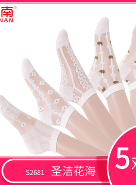 【星南】S2031-99棉底水晶丝豹纹防勾丝女袜【5双装】